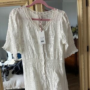 LoveShackFancy Minka Ivory Lace Maxi Dress